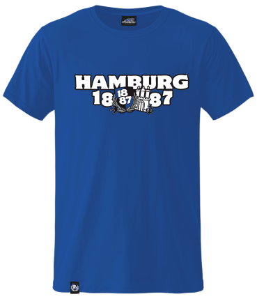 T-Shirt RB '1887 Retro Hammaburg HH, royalblau