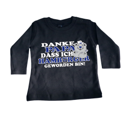 Baby-Long-T-Shirt 'Danke Papa', schwarz