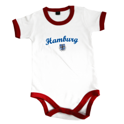 Baby Body '1887 NewHamburg', weiß-rot