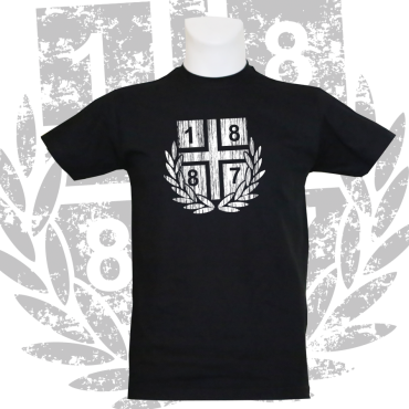 T-Shirt B '1887 Lorbeer Vintage', schwarz